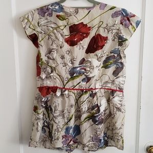 Odille Silk Floral Fitted Cap Sleeve Size 12